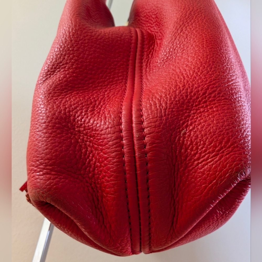 Michael Michael Kors Large Red Camden Pebbled Leather Shoulder Bag, EUC - Picture 6 of 14